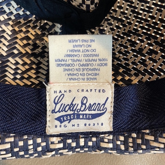 Lucky Brand black and white diamond weave fedora - Picture 5 of 10